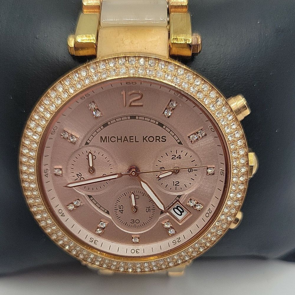 Michael Kors MK5896 Women's Stainless Steel Analog Rose Gold Dial Watch BC858